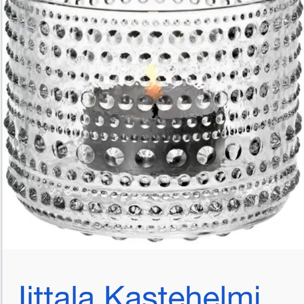 Iittala Kastehelmi Transparent Glass Candle Holder